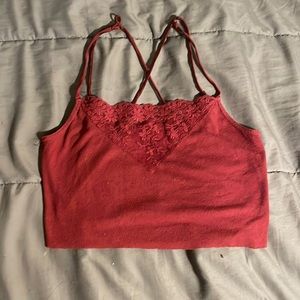 Hollister, red, large, cropped tank top